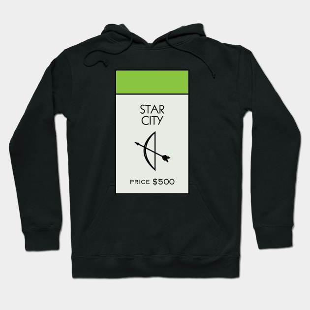 Star City Property Card Hoodie by huckblade